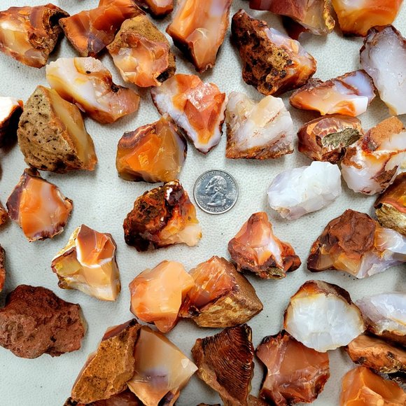 1 LB Raw Carnelian Crystal Rough Stones Bulk Wholesale Healing Gemstones - Picture 2 of 5